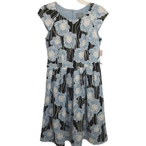 Rabbit Rabbit Rabbit Women's Size 6 Dress Chambray Blue White Lined Knit